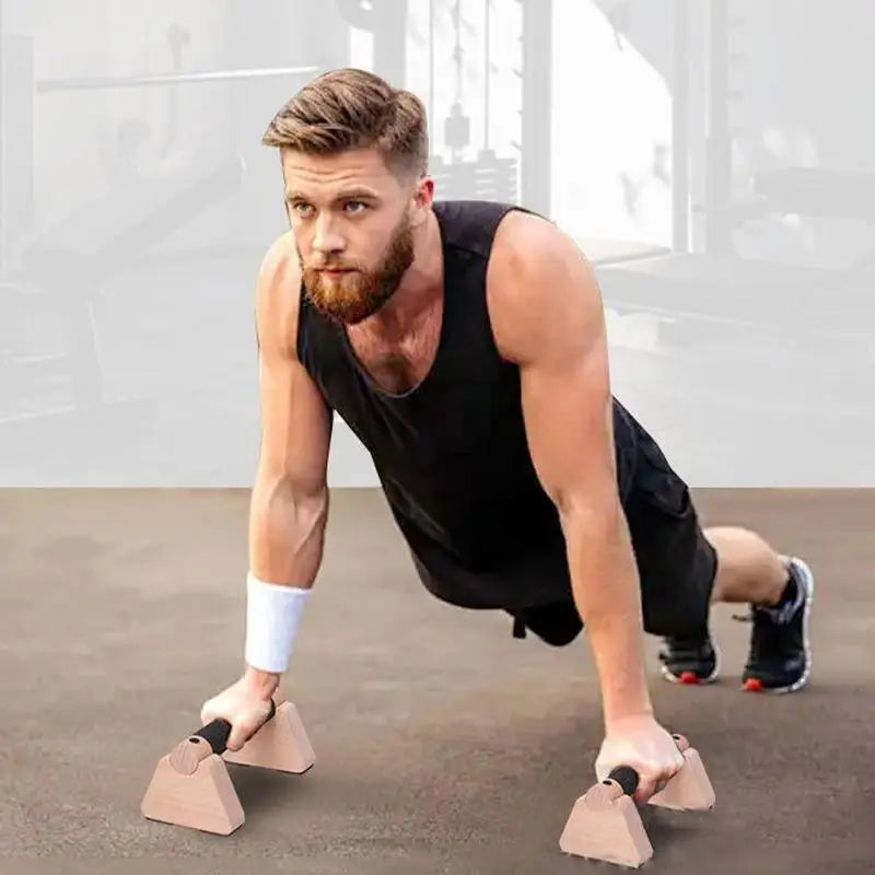 Paralelas de Madera Maciza para Calistenia – Barras Push-Up para Entrenamiento en Casa o Gimnasio