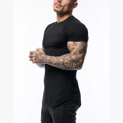 Camiseta Deportiva Hombre Algodón Transpirable – Manga Corta Slim Fit para Gym y Entrenamiento