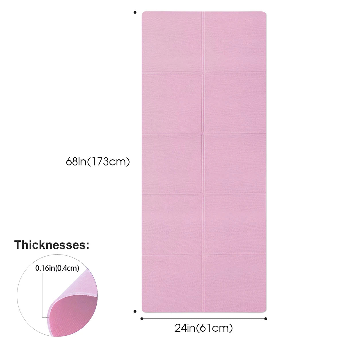 Esterilla de Yoga Antideslizante 4mm – EVA Ligera y Plegable para Yoga, Pilates y Fitness