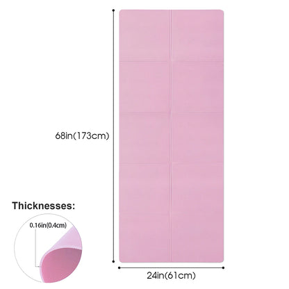 Esterilla de Yoga Antideslizante 4mm – EVA Ligera y Plegable para Yoga, Pilates y Fitness