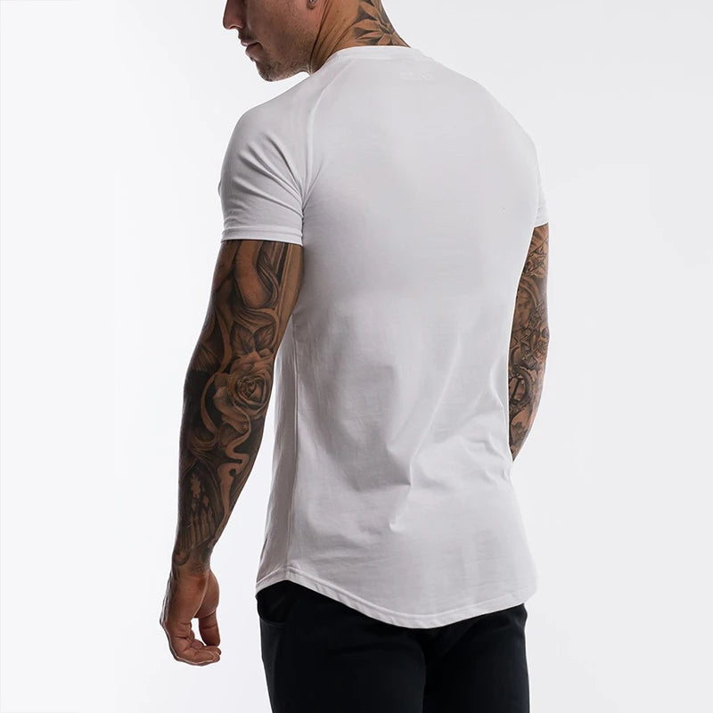 Camiseta Deportiva Hombre Algodón Transpirable – Manga Corta Slim Fit para Gym y Entrenamiento