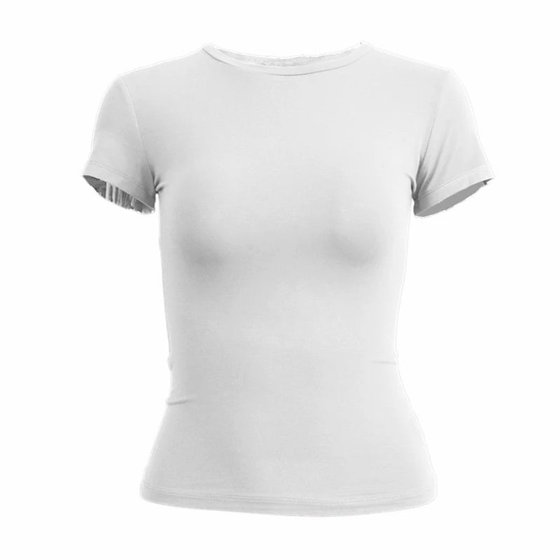 Camiseta Deportiva Slim Fit – Manga Corta y Cuello Redondo para Mujer
