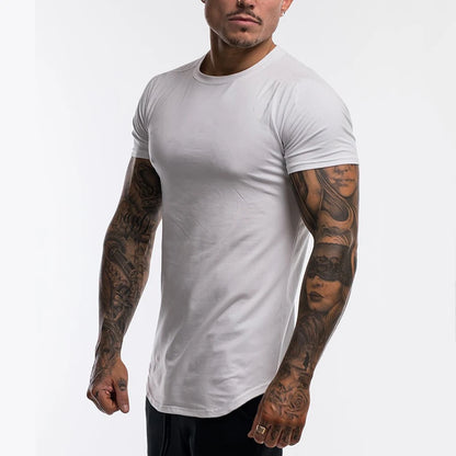 Camiseta Deportiva Hombre Algodón Transpirable – Manga Corta Slim Fit para Gym y Entrenamiento