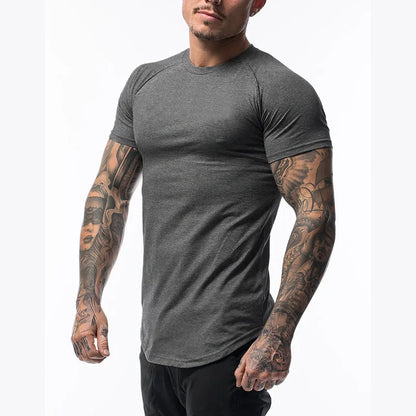 Camiseta Deportiva Hombre Algodón Transpirable – Manga Corta Slim Fit para Gym y Entrenamiento