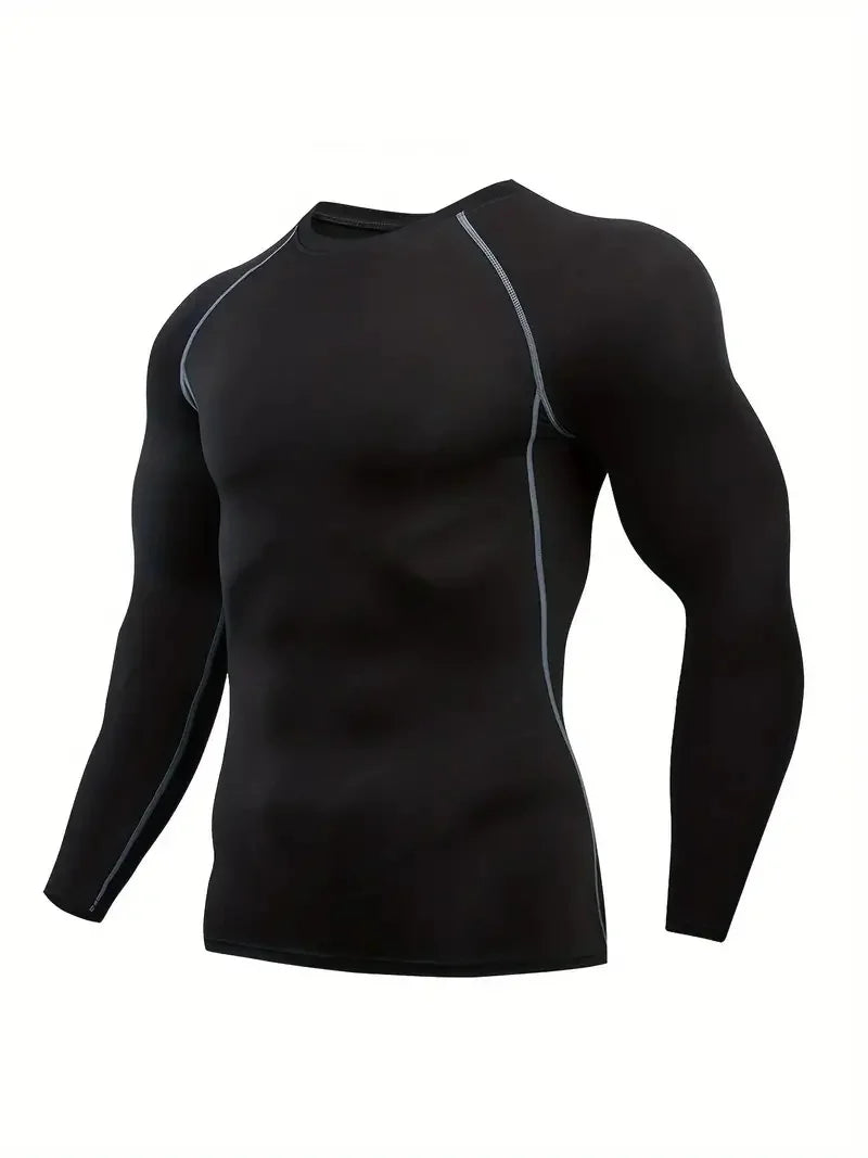 Camiseta de Compresión para Hombre – Manga Larga o Corta, Entrenamiento y Running, Ajuste Ceñido y Transpirable