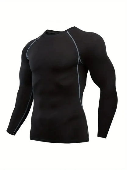 Camiseta de Compresión para Hombre – Manga Larga o Corta, Entrenamiento y Running, Ajuste Ceñido y Transpirable